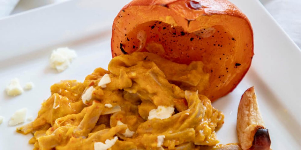 Cestoviny s bryndzovo-tekvicovo-jablkovou omáčkou