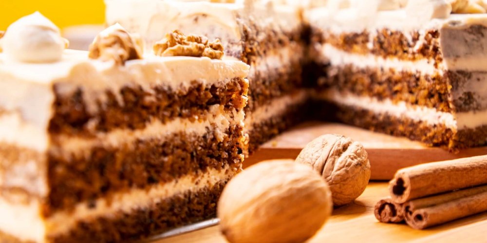 Mrkvovo-orechová torta zo špaldovej múky