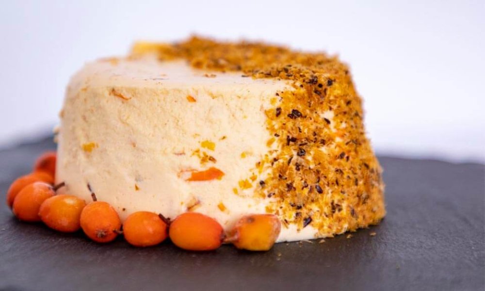 Rakytníkovo-bryndzový dezert