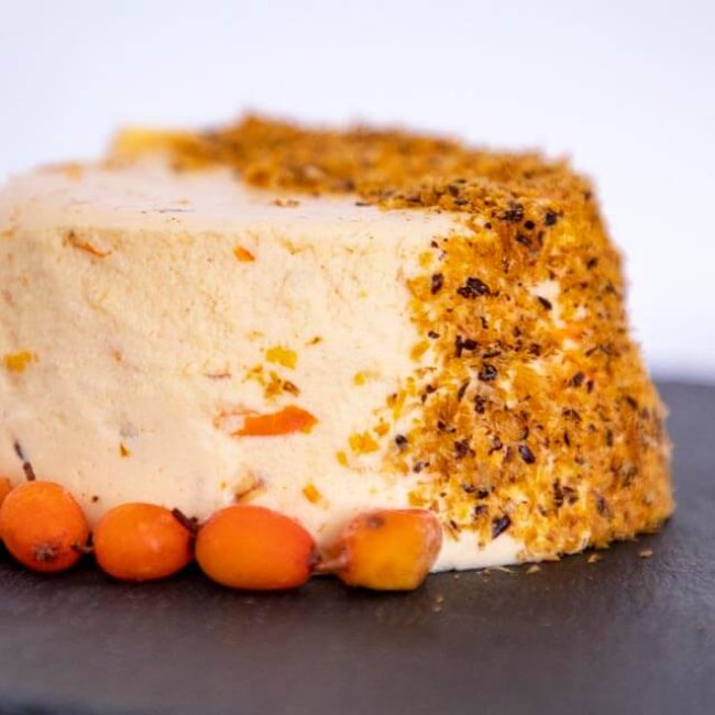 Rakytníkovo-bryndzový dezert