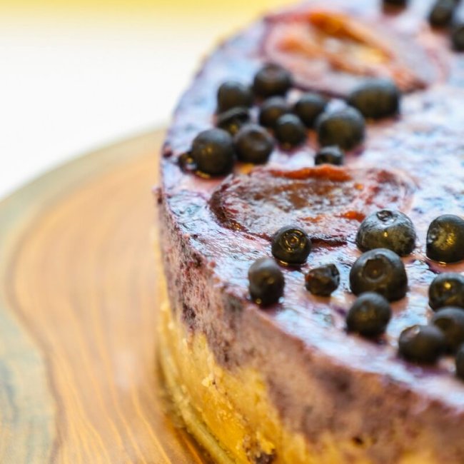 Čučoriedkový cheesecake